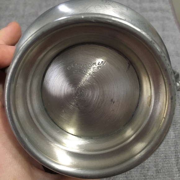 Vintage Preisner 2062 Solid Pewter Ornate Creamer & Sugar Bowl without Lid - Picture 7 of 10